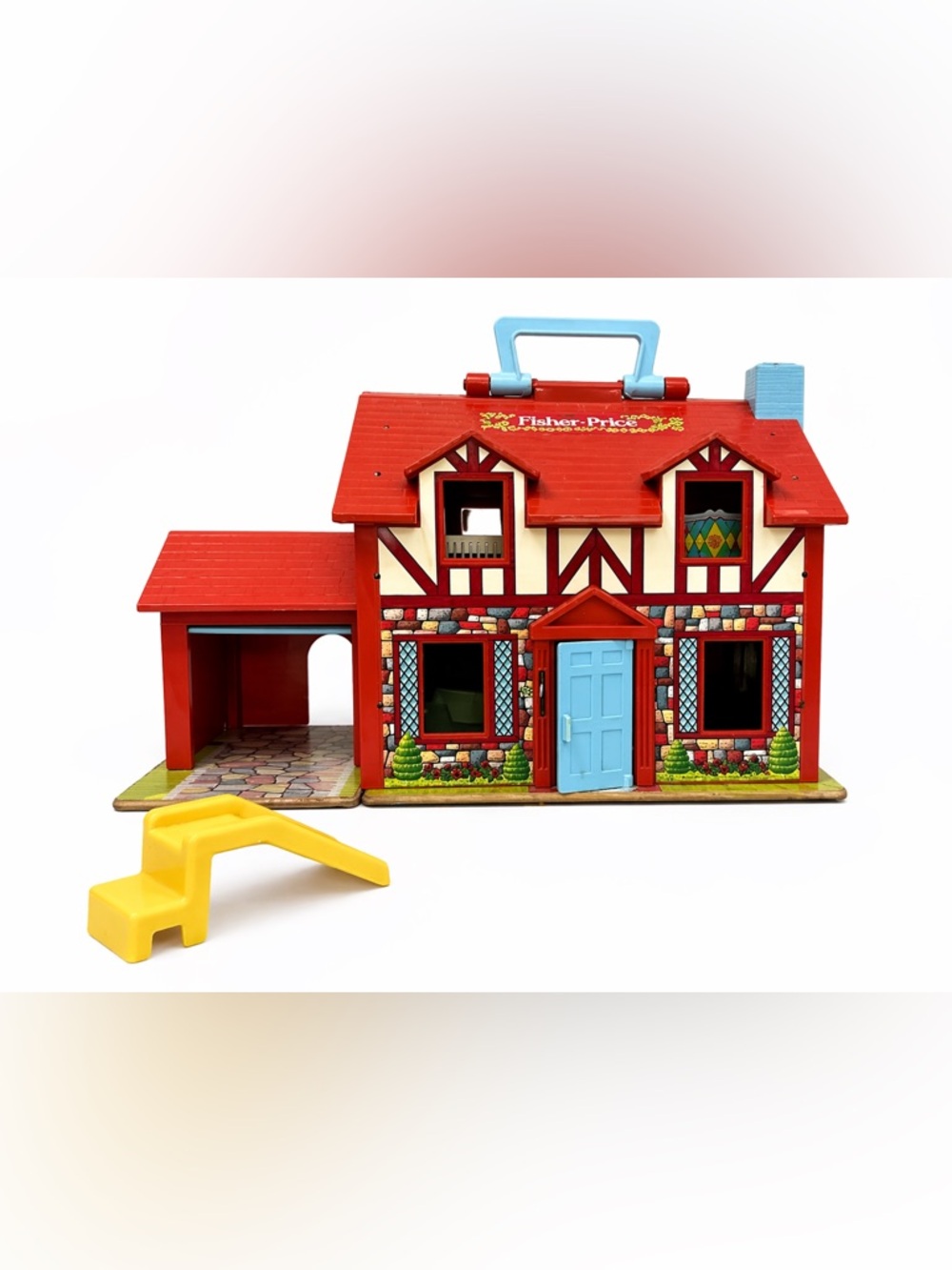 🏠 Vintage Fisher-Price #952 Tudor Dollhouse 1980 Carry Handle USA